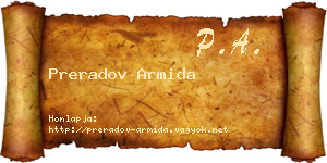 Preradov Armida névjegykártya